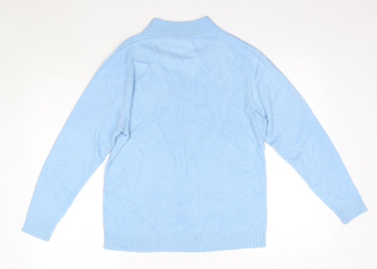 Preworn Womens Blue High Neck Acrylic Pullover Jumper Size 14