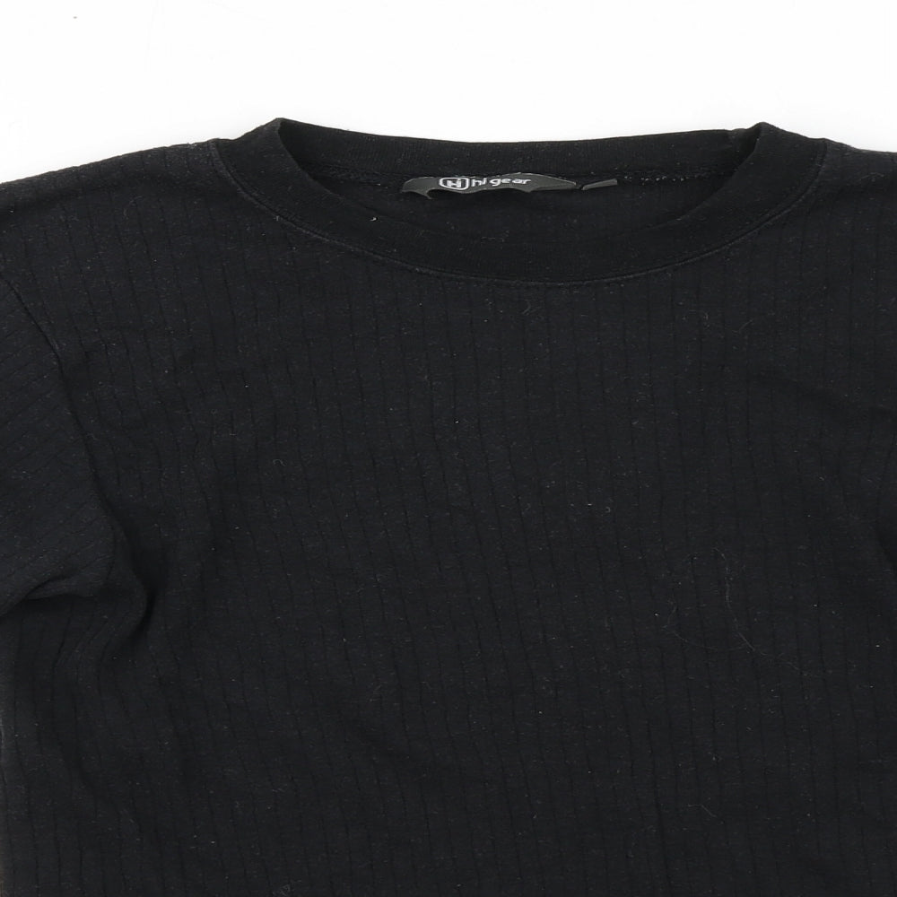Hi Gear Womens Black Round Neck Cotton Pullover Jumper Size S