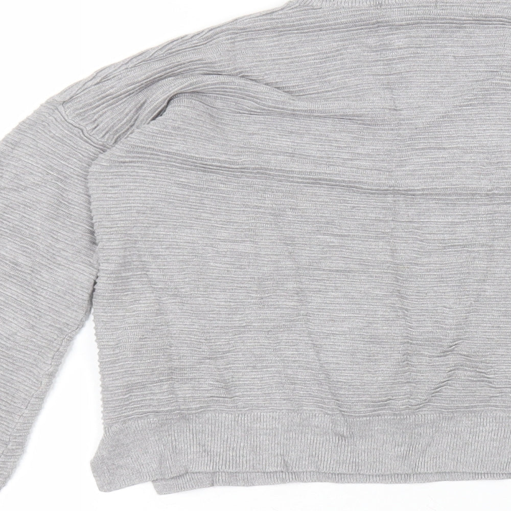 F&F Womens Grey Viscose Basic T-Shirt Size 10 Round Neck
