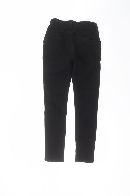 hlkodo Womens Black Cotton Trousers Size M L23 in Regular