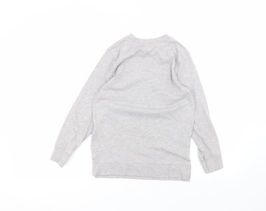 George Boys Grey Round Neck Cotton Pullover Jumper Size 8-9 Years