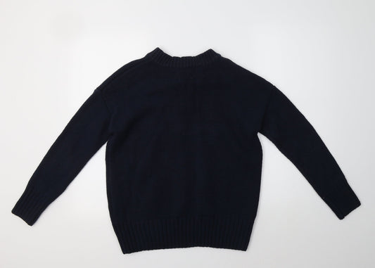 Matalan Womens Blue Crew Neck Cotton Pullover Jumper Size M