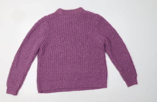 M&S Womens Purple Crew Neck Pullover Jumper Size 16