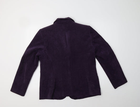 BM Womens Purple Jacket Blazer Size 14
