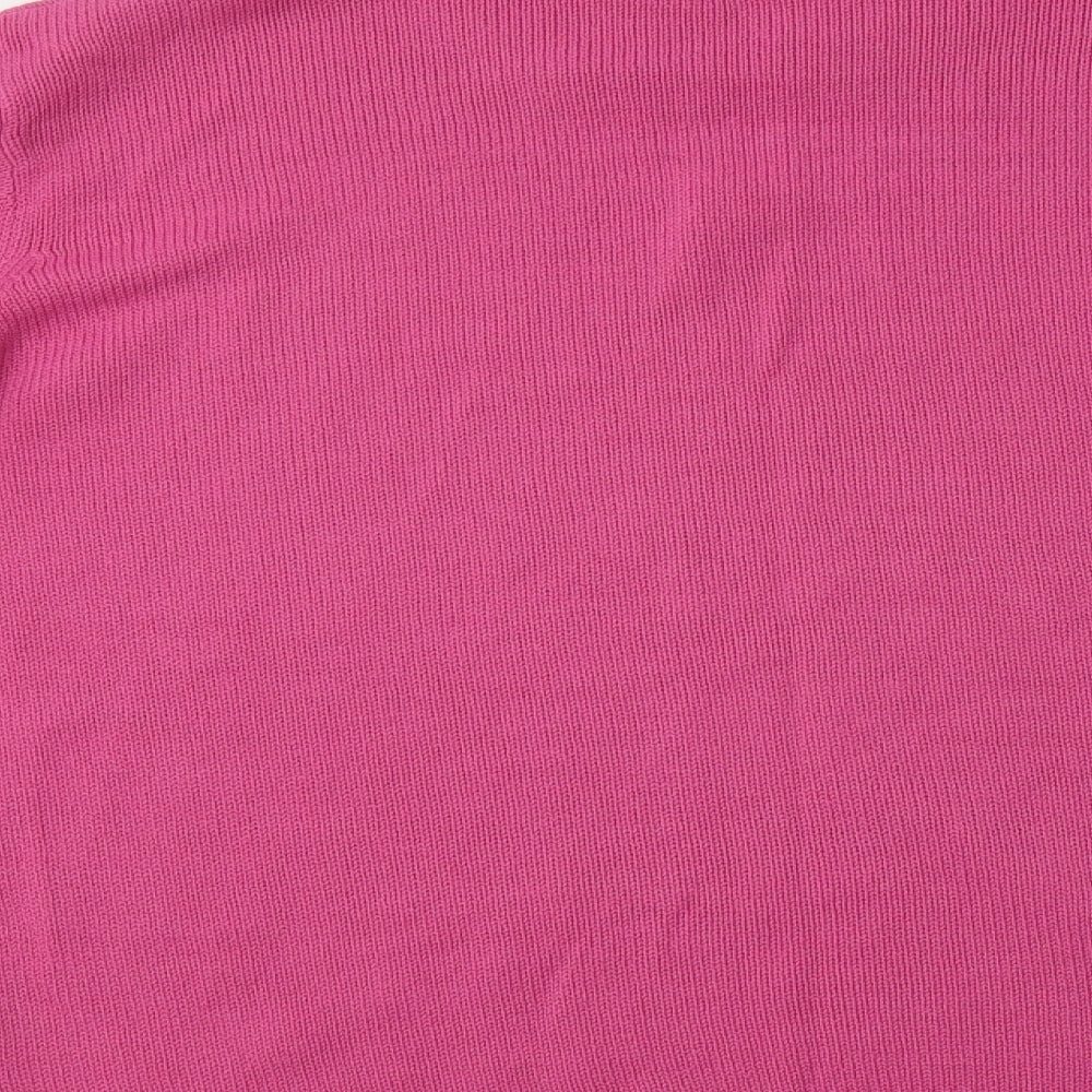 C Collection Womens Pink Crew Neck Pullover Jumper Size M