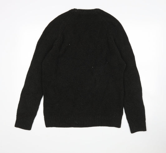 Label Lab Mens Green Round Neck Cotton Pullover Jumper Size M