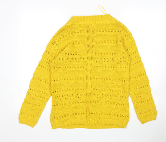 Matalan Womens Yellow Round Neck Cotton Pullover Jumper Size M