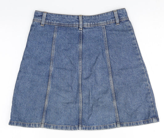 Divided Womens Blue Cotton A-Line Skirt Size 6