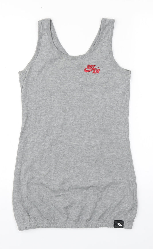 Nike Mens Grey  Cotton Basic Tank Size S Round Neck