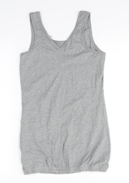 Nike Mens Grey  Cotton Basic Tank Size S Round Neck