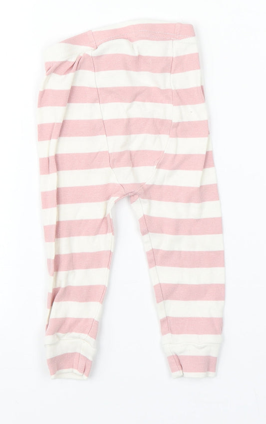 Gap Baby White Striped Cotton Jogger Trousers Size 12-18 Months