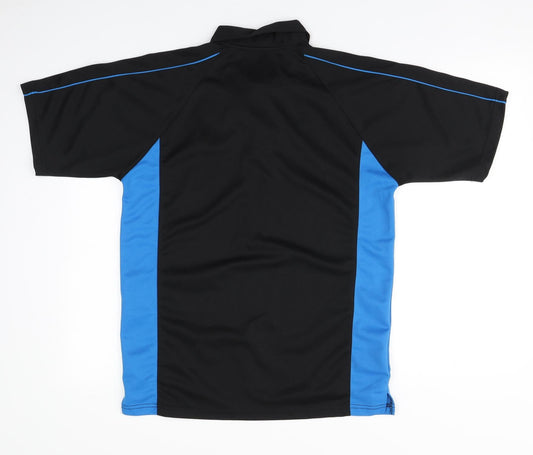 Preworn Womens Black Polyester Basic Polo Size 14 Collared