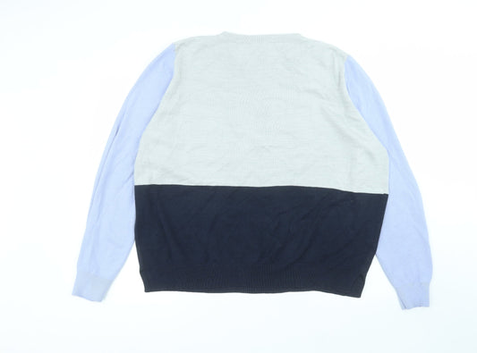 Marks and Spencer Womens Grey Round Neck Acrylic Pullover Jumper Size 20