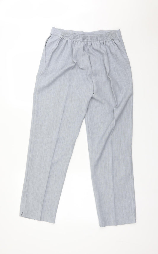 Preworn Womens Grey Polyester Trousers Size 14 L28 in Regular