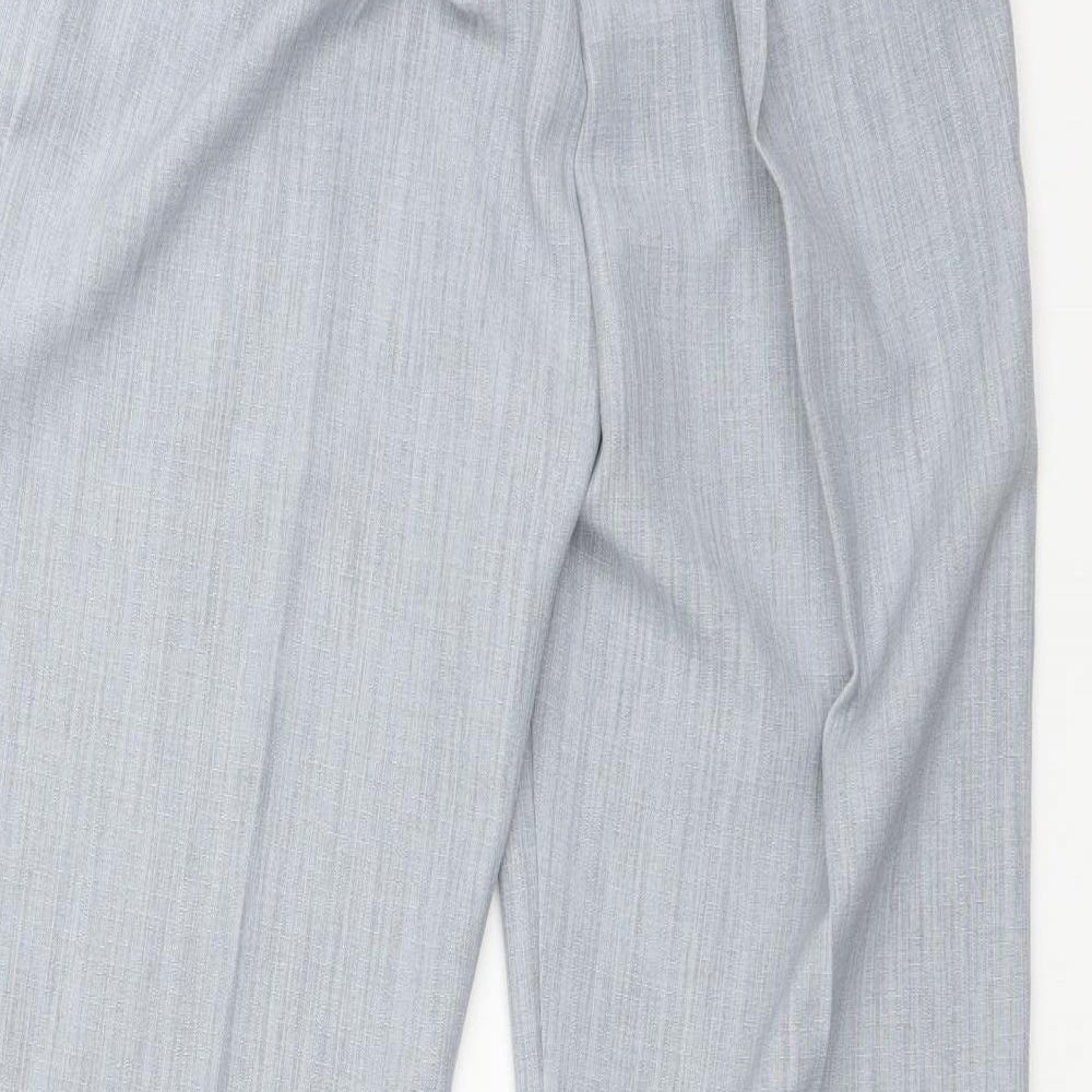 Preworn Womens Grey Polyester Trousers Size 14 L28 in Regular