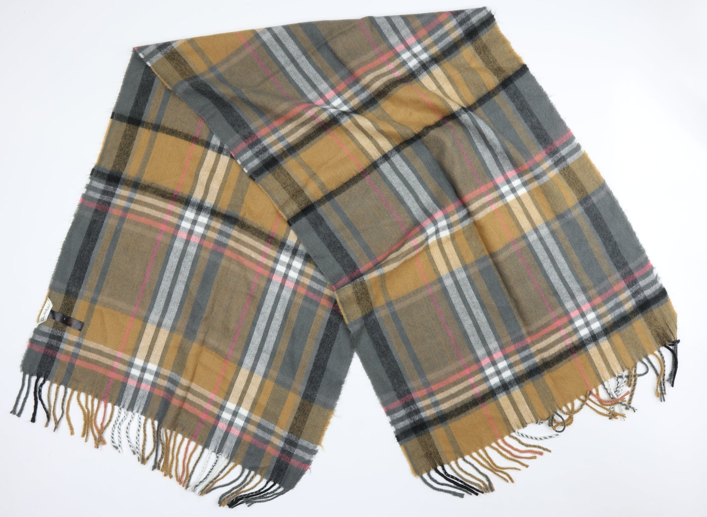 Miss Selfridge Womens Multicoloured Check Acrylic Scarf