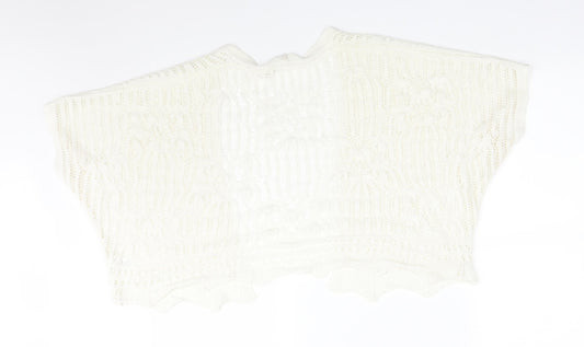 George Womens White Geometric Acrylic Cardigan Jumper Size M