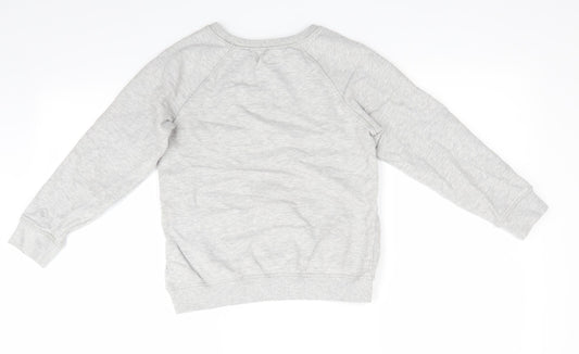 NEXT Girls Grey Cotton Pullover Sweatshirt Size 10 Years - Love