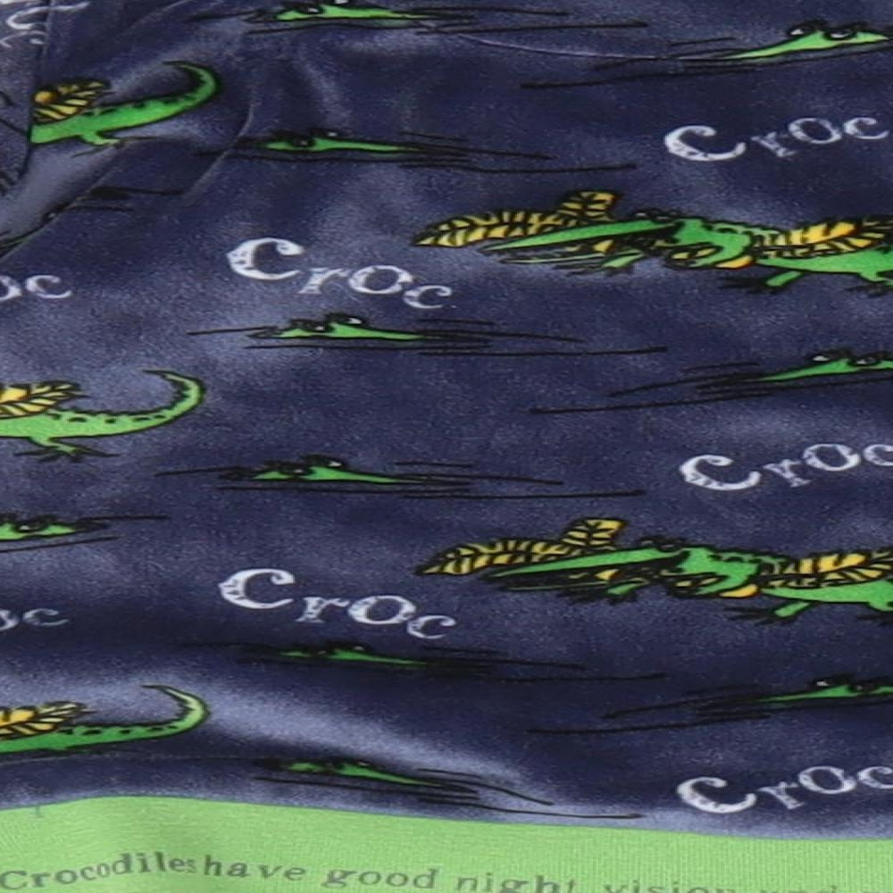 Marks and Spencer Boys Blue Animal Print Polyester Pyjama Top Size 18-24 Months - Crocodile print