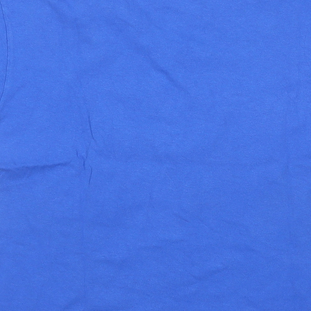 Gildan Boys Blue Cotton Basic T-Shirt Size M Round Neck