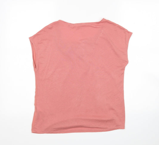 NafNAf Womens Pink Viscose Basic Blouse Size M Scoop Neck