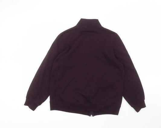 Bonmarché Womens Purple Round Neck Polyester Full Zip Jumper Size M