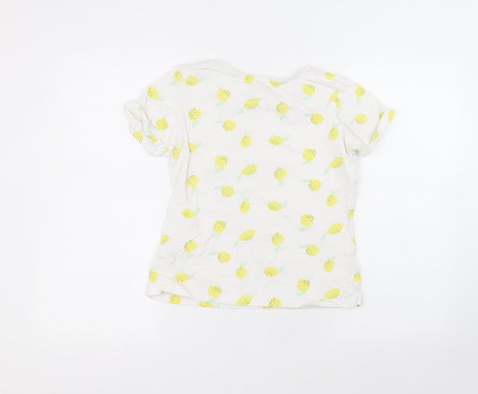 Primark Girls White Cotton Basic T-Shirt Size 11-12 Years Round Neck