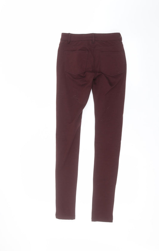 Denim & Co. Womens Red Cotton Skinny Jeans Size 6 L27 in Regular