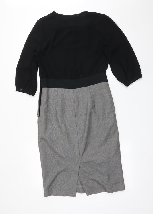 NEXT Womens Multicoloured Colourblock Polyester Pencil Dress Size 8 Round Neck