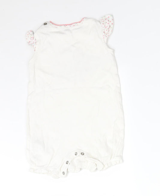 Mothercare Girls White Floral Cotton Romper One-Piece Size 6-9 Months - EVERY DAY IS A LOVELY DAY WITH YOU DADDY