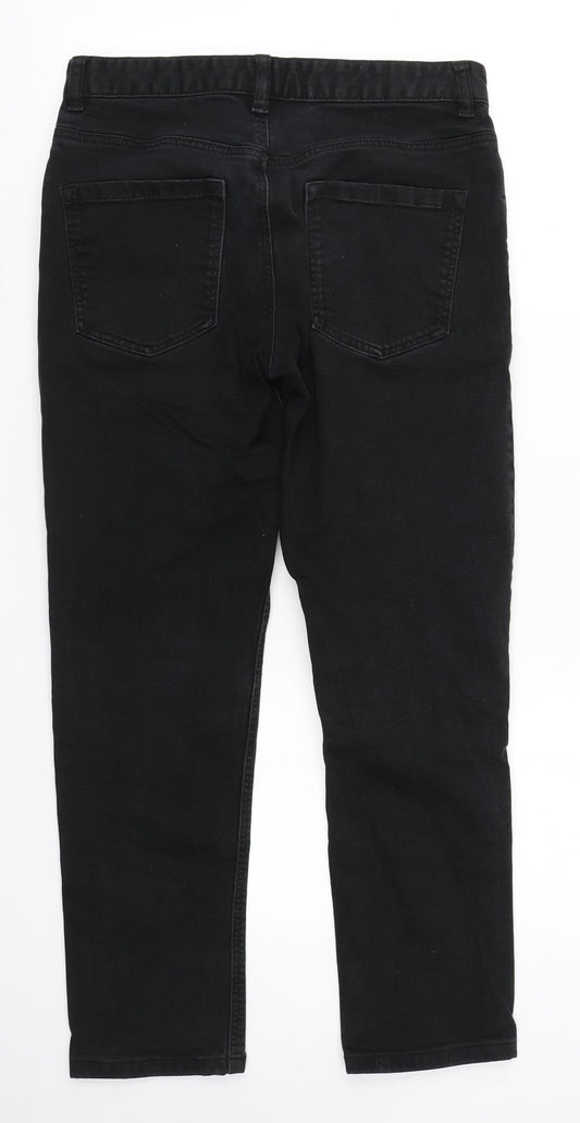 NEXT Womens Black Cotton Straight Jeans Size 30 L27 in Slim
