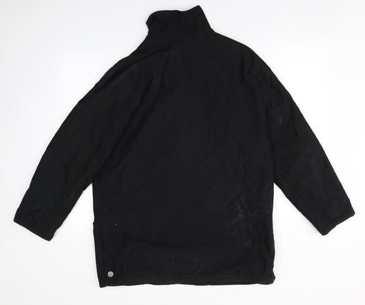 Preworn Womens Black Overcoat Jacket Size 14