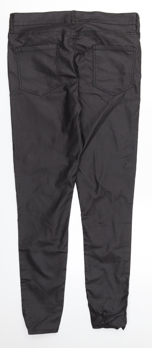 Oasis Womens Brown Viscose Trousers Size 16 L28 in Regular