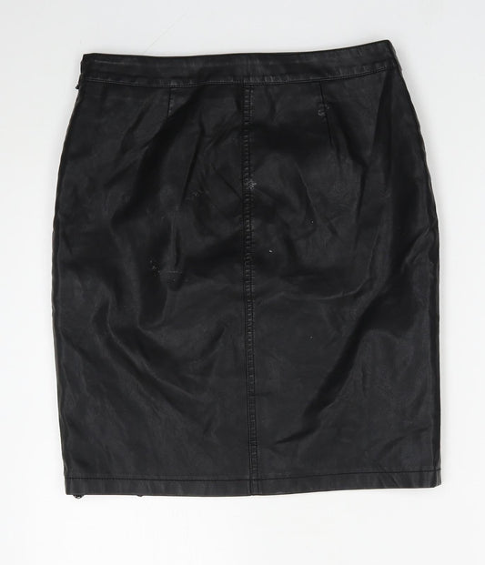 Noisy may Womens Black Polyurethane Straight & Pencil Skirt Size M