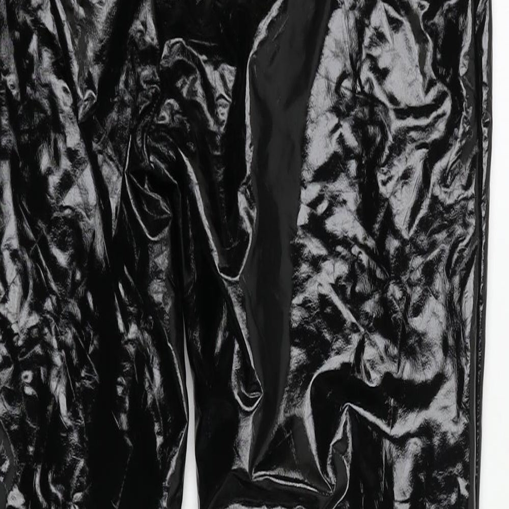 Parisian Womens Black Polyester Trousers Size 12 L28 in Regular