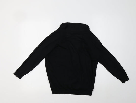 Topshop Womens Black V-Neck Acrylic Shrug Jumper Size 8