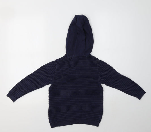 Very Boys Blue Cotton Pullover Hoodie Size 7 Years