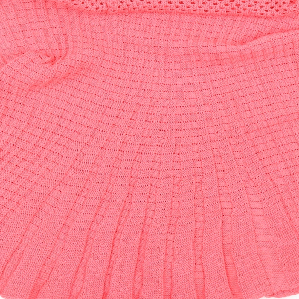 elite Womens Pink Roll Neck Cotton Pullover Jumper Size L