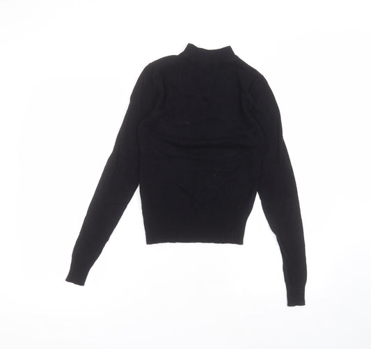 New Look Womens Black Viscose Basic T-Shirt Size 8 Round Neck