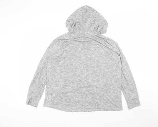Matalan Womens Grey Viscose Pullover Hoodie Size L