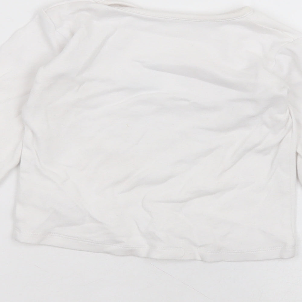 George Baby White Cotton Basic T-Shirt Size 12-18 Months Round Neck - disney
