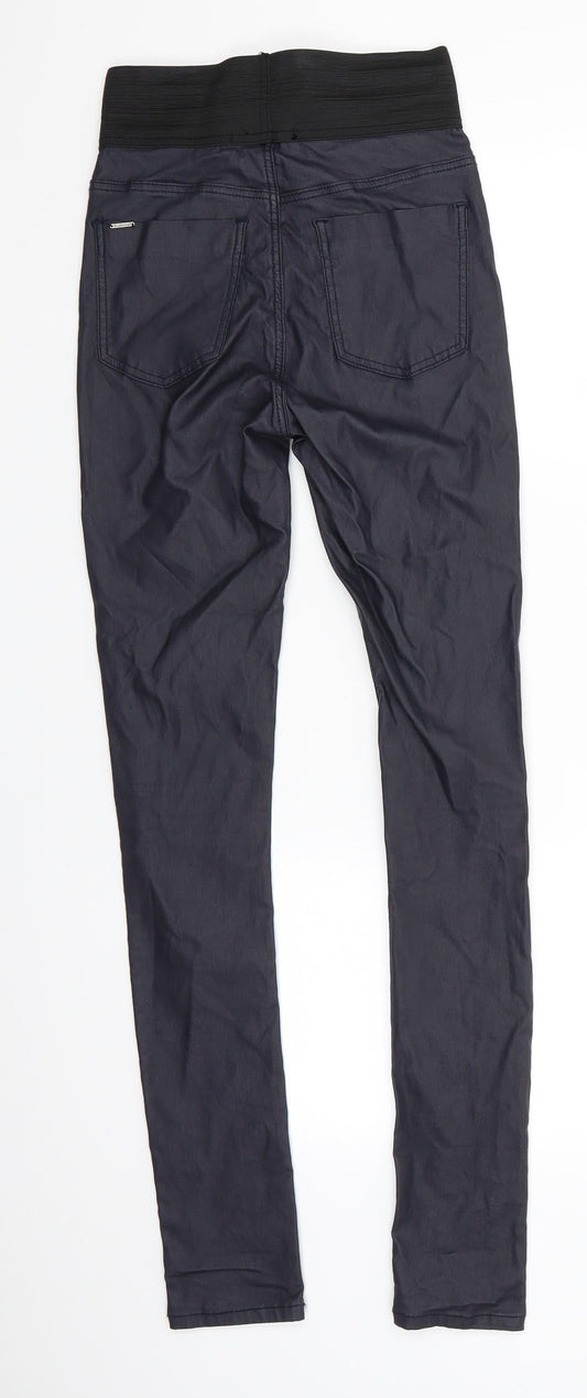 BYoung Womens Grey Jegging Trousers Size 27 in L31 in Regular - Skinny Subtle Sheen Deep Waistband