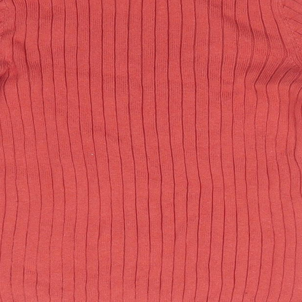 George Girls Orange Roll Neck Cotton Pullover Jumper Size 7-8 Years - Rust Coloured
