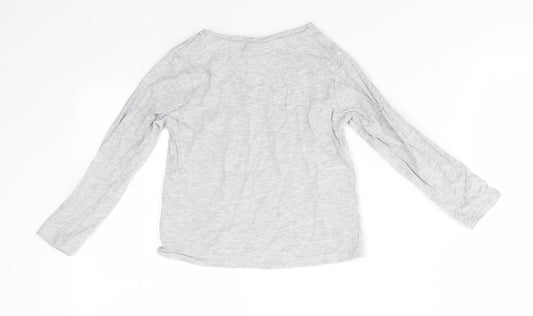 I Love Girlswear Girls Grey Cotton Basic T-Shirt Size 4 Years Round Neck