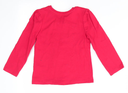 George Girls Red Animal Print Cotton Pyjama Top Size 3-4 Years - Merry Kindness Christmas