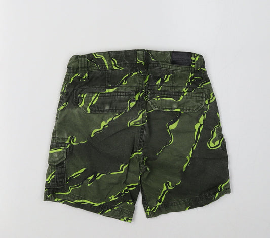 O'Neill Boys Green Geometric Cotton Cargo Shorts Size 6 Years Regular