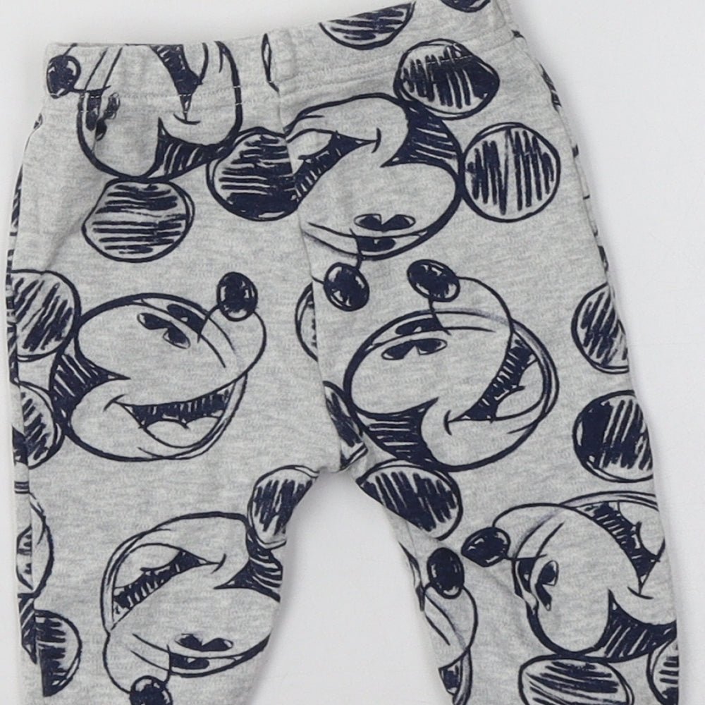 George Baby Grey Geometric Cotton Jogger Leggings Size 3-6 Months - Mickey Mouse