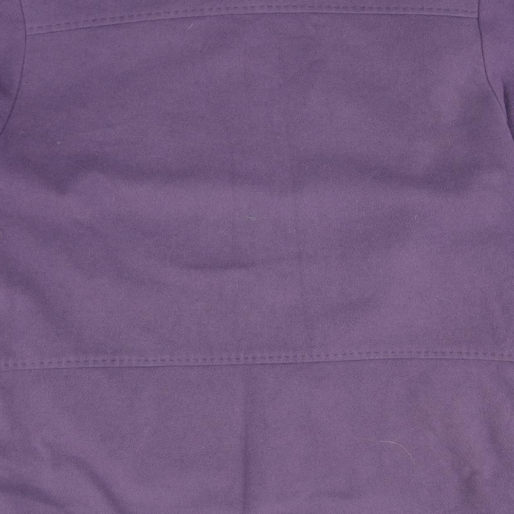 Brand and care label for Preworn women’s blue overcoat coat