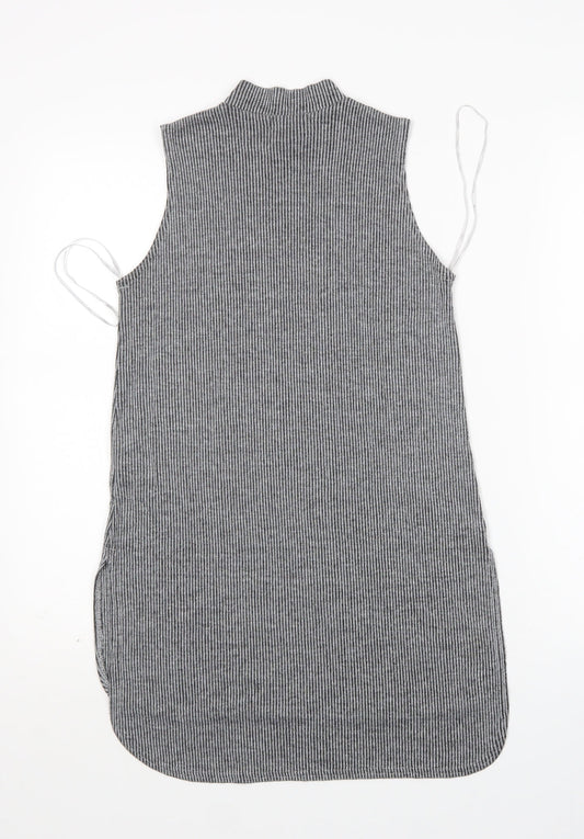 Papaya Womens Grey Round Neck Polyester Vest Jumper Size 8