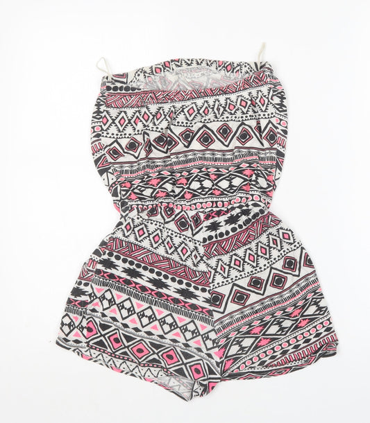 Daisy Womens Multicoloured Argyle/Diamond Viscose Playsuit One-Piece Size 8